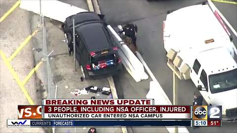 Car crashes outside NSA headquarters, suspects in custody