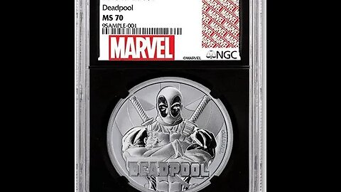 2018 TUVALU $1 1-OZ SILVER DEADPOOL NGC MS70 WITH BLACK CORE