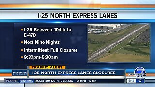 I-25 North Express Lanes closures this week
