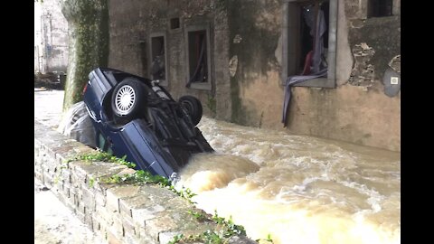 Dangerous floods in tetouan, Morocco.