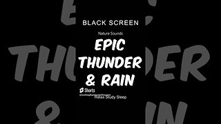 Soothing Rain & Thunder Sound Relax Sleep Study #shorts #blackscreen #whitenoise