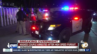 Couple arrested after chase in North County