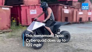 This homemade Tesla Cyberquad does up to 102 mph