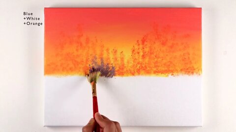 Winter Landscape Painting | Winter Painting | Step by Step | Winter Sunset Acrylic Painting