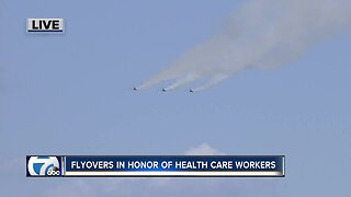 Blue Angels fly over metro Detroit in honor of health care workers