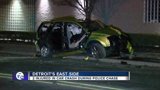 2 injured in car crash during police chase in Detroit