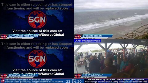 Live Multiple Cam Coverage of South Carolina as Hurricane Ian Approaches in 4k with Audio
