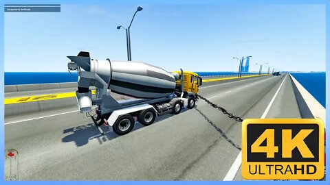 TruckFails | Dump Trucks Man TGS vs Chain + JATO + BRIDGE #201 | BeamNG.Drive |TrucksFails