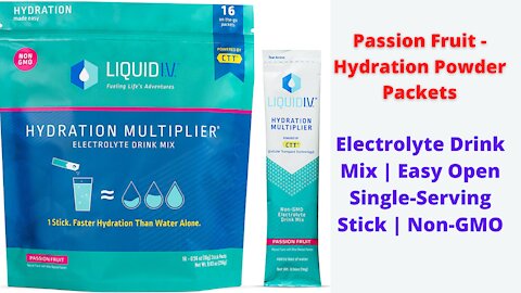 Hydration Powder Packets | Electrolyte Drink Mix | Easy Open Single-Serving Stick | Non-GMO