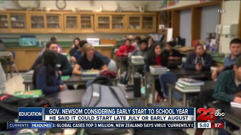 Gov. Newsom considering early start to school year
