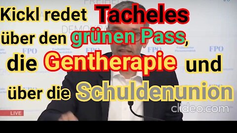 Kickl redet Tacheles über den grünen Pass,die Gentherapie und über die Schuldenunion