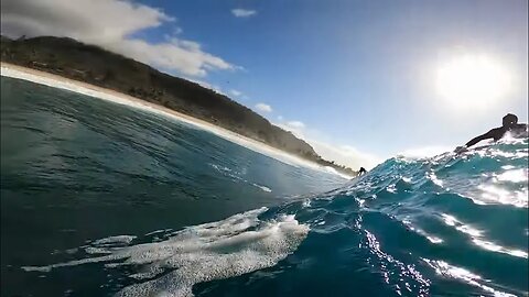 POV RAW CLIPS WILD PADDLE OUT TO PIPE ON A XL DAY