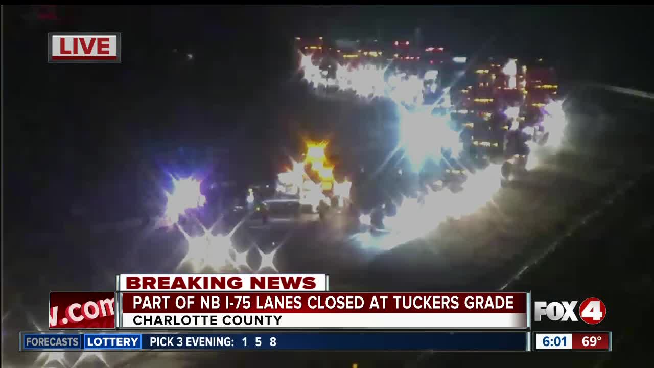 Crash blocking two lanes of northbound I-75 near Tucker's Grade early Thursday