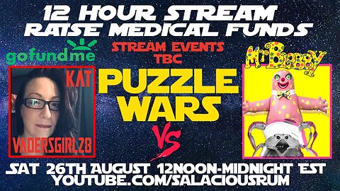PUZZLE WARS - VadersdGirl28 12hr GOFUNDME Live Stream!