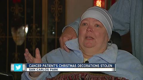 Cancer patient's Christmas decorations stolen