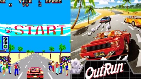 1986 OutRun Arcade Game. Retro and Classic No Commentary Gameplay. Sega Master System | Piso games