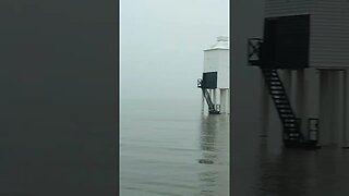 Burnham lower lighthouse in the fog