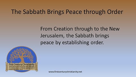 The Sabbath Brings Peace through Order
