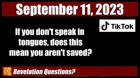 If You Don't Speak In Tongues, Are you NOT Saved?