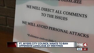 Fort Myer City Council Wants to ban offensive language at meetings