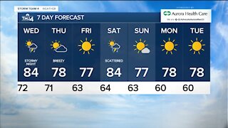 Wednesday is sunny with highs in the 80s