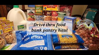 Drive thru food bank haul What a true blessing. #foodbank