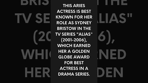[Aries Facts] She was ''Alias''