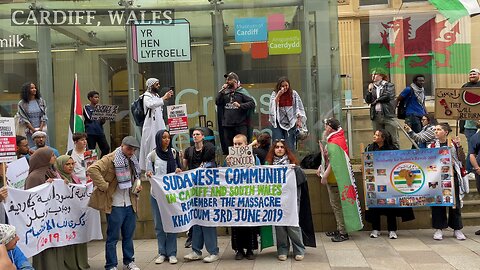 March for Sudan and Palestine, Working Street Cardiff