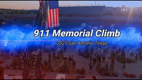 Drone View of the 9/11 Memorial Climb at Heroes Stadium by San Antonio 110