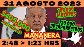 💩🐣👶 AMLITO | Mañanera *Jueves 31 de Agosto 2023* | El gansito veloz 2:48 a 1:23.