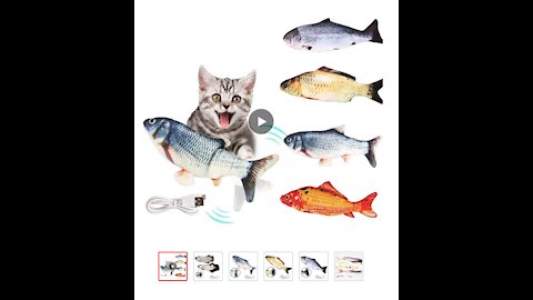 Pet Soft Electronic Fish Shape Cat Toy Electric USB Charging Simulation Fish Toys Funny Cat