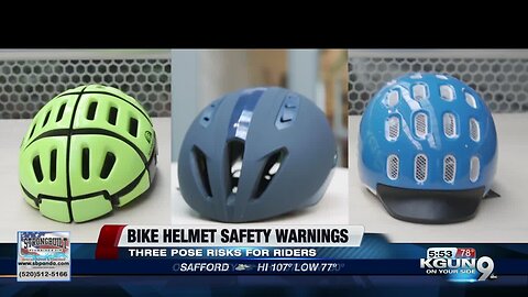 Bike helmets that pose safety risks for adults, children