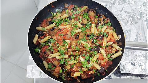 EGGPLANT WITH TOMATO SAUCE WITH PASTA