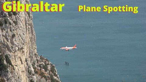 PLANE SPOTTING at the Top of Gibraltar! Amazing Views, Extreme Airport, 4K