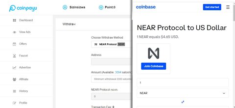 How To Get Free NEAR Protocol NEAR Cryptocurrency Paid To Click At Coinpayu And Instant Withdraw
