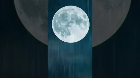 Chuva com trovão a Noite - Chuva para dormir com imagem de Lua #shorts