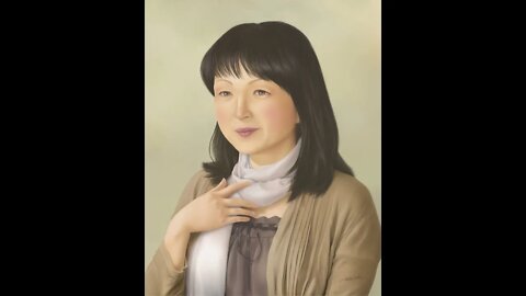 Digital Painting Timelapse 60sec - A woman wearing a scarf.