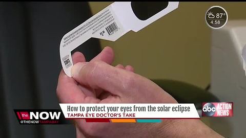 Tampa eye doctor explains why your normal sunglasses won't protect your eyes from the eclipse