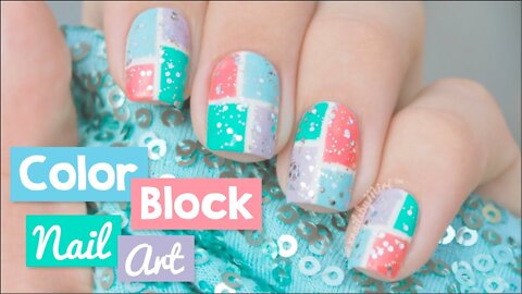 Color Block Nail Art _ using straight tape by Whats up Nails