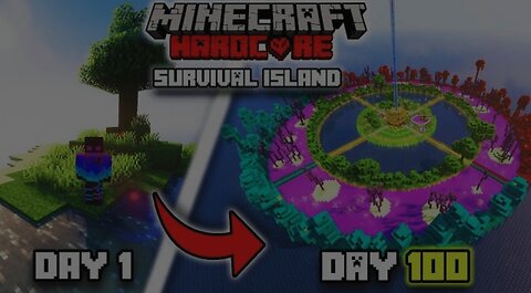 I Survived 100 days on a Survival Island in Minecraft Hardcore!!