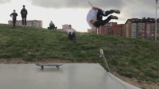 Skater does the unthinkable and it's impressive!