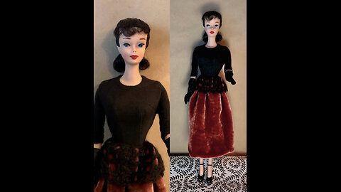 Spice Velvet Skirt and Black Wool Top for Barbie