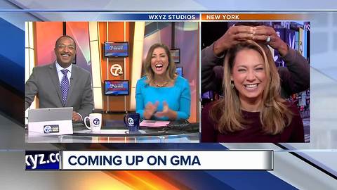 Having fun with Ginger Zee and Robin Roberts