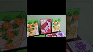 🌼 Beautiful 3D Paper Quilling Cards | ත්‍රිමාණ පේපර් කුවිලින් සුභ පැතුම් පත් 🌼@chcreation moratuwa