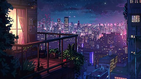 Isolated Balcony 🌃 Chill Night Lofi ~ Lofi Music To Study/ Chill/ Stress Relief