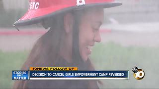 Decision to cancel girls empowerment camp reversed