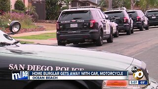 Ocean Beach burglar gets away with car, motorcycle