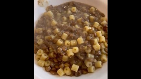 Brown Lentil & Pasta Soup
