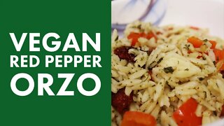 Vegan Orzo Recipe with Red Peppers