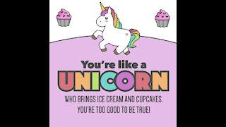 Unicorn bringing ice cream and cupcakes [GMG Originals]